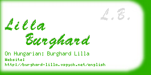 lilla burghard business card